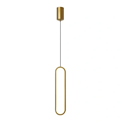 Image of Modern Pendant Light Minimalist Ceiling Kitchen Island Lighting Metal LED Hanging Fitting Fixture Chandelier for Living Room Bedroom Bedside Dining Bar (Gold, Warm Light)