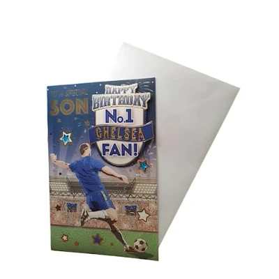 Image of &quot;Express Yourself&quot; Birthday Card for No.1 Chelsea Fan Son Includes Envelope Football