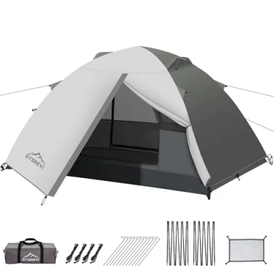Image of Gysrevi Tent, Camping Tent 2 Person Man Waterproof, Large Double Layer Outdoor for Adults, Lightweight Dome with Support Pole, Backpacking Tents