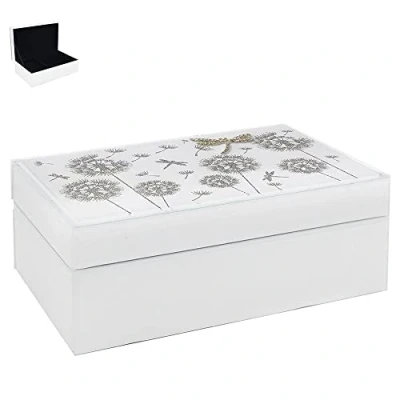 Image of LEONARDO Glass and Mirror Dragonfly Trinket/Jewellery Box Small