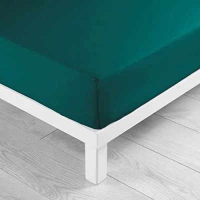 Image of douceur d&#039;intérieur, Fitted Sheet (180 x 200 cm) Lina Emerald, 100% Cotton