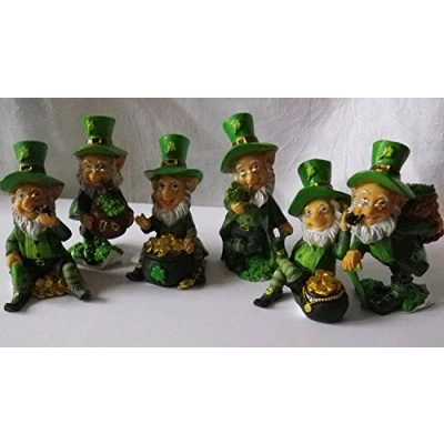 Image of Puckator Fun Collectable Lucky Leprechaun Figurine, resin, Mixed, Height 6 7cm