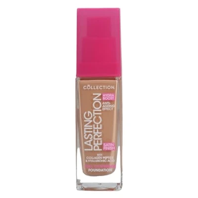 Image of Collection Cosmetics Lasting Perfection Satin Foundation, Full Coverage, Hydra Boost, 10W Buttermilk Warm 27ml