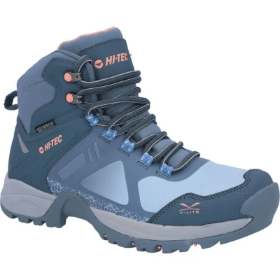 Image of Hi Tec V LITE Psych WP Womens Hiking Boot, DK Turquoise/Blue/Pink, 8 UK