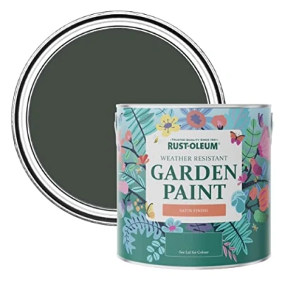 Image of Rust Oleum Green Mould Resistant Garden Paint In Satin Finish After Dinner 2.5L