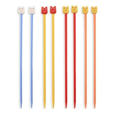 Image of Pony Childrens Kids Starter Knitting Needles Knit Pins Length 18cm Width 3.25 &amp; 4mm Assorted Pack (10 Pairs)