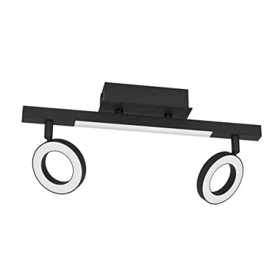 Image of EGLO Cardillio 2 LED downlight black with two rings