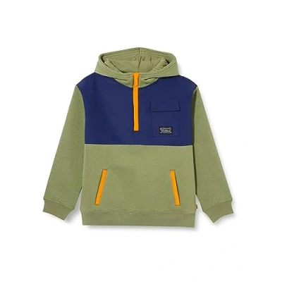 Image of Levi&#039;s Kids Lvb utility colorblock 1/4 zip Boys Green Olivine 4 years