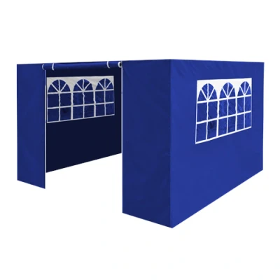 Image of Dellonda Premium Gazebo/Marquee Side Walls/Doors/Windows, Fits 3 x 3m Models Blue