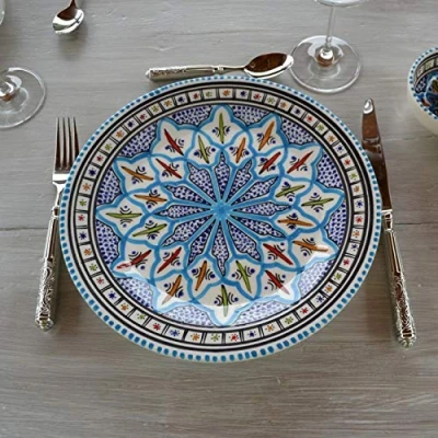Image of YODECO Bakir Flat Plate Diameter 24 cm Turquoise