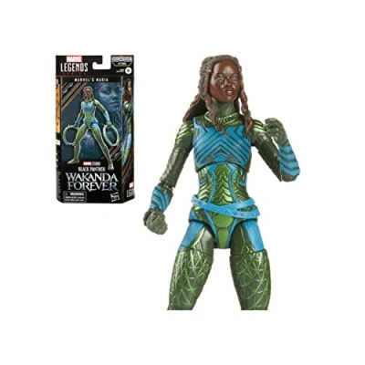 Image of Marvel F3676 Hasbro Legends Series Black Panther Wakanda Forever Nakia 6 inch Action Toy, 5 Accessories, 1 Build A Figure Part, Multi, One Size