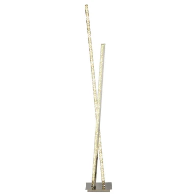 Image of Clover LED 2 Light Floor Lamp Chrome with Crystal Glass