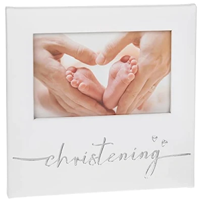 Image of Shudehill Giftware Modern Script Christening Frame for a 6x4 Photo