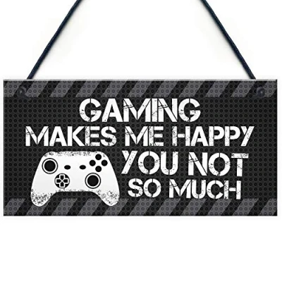 Image of RED OCEAN Novelty Gaming Signs And Plaques Funny Rude For Brother Son Inspired Gamer Gifts Him