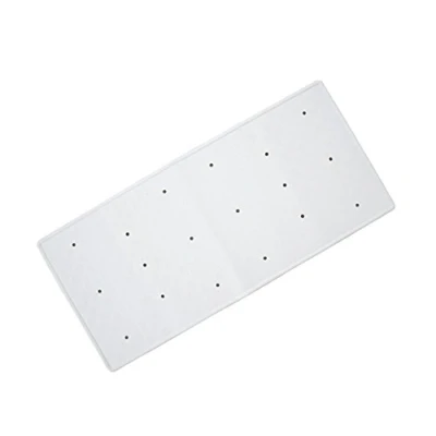 Image of Blue Canyon Nonslip Antibacterial Rubber Bath Mats, Quick Dry Rug with Suction Pads &amp; Drain Holes, Mould Resistant Bathroom Accessory, Durable Runner 34 x 74 cm White