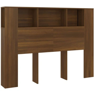 Image of vidaXL Headboard Cabinet Brown Oak 140x18.5x104.5 cm