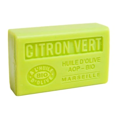 Image of Label Provence Nature Savon de Marseille French Soap Made With Pure Organic Olive Oil and Shea Butter Lime Fragrance 125 Gram Bar