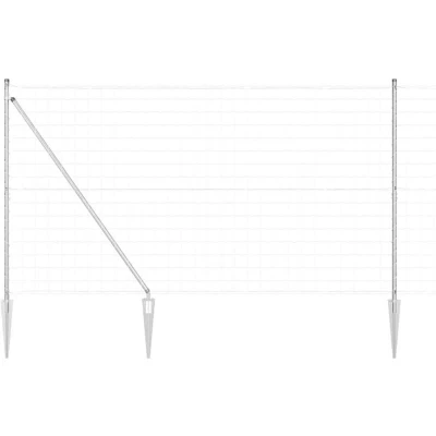 Image of vidaXL Euro Fence with 7 Spike Posts 1.6x10 m Galvanised Steel