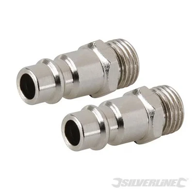 Image of Silverline Euro Bayonet Coupler 1/4 BSP Male Thread 2pk 1/4&quot;