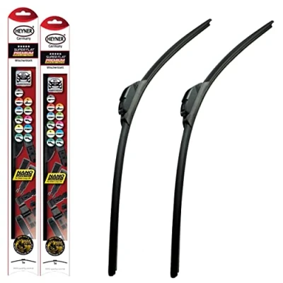 Image of Fits Renault Master Models 2010 to 2022 Heyner Germany Super Flat Wiper Blades Front Replacement Set 26&quot;26&quot; HSF2626H