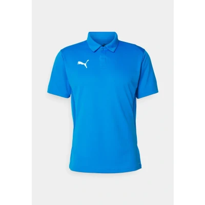 Image of Puma Teamgoal Polo shirt, Men&#039;s, Size: Small, Electric blue lemonade/white/team royal