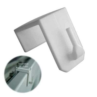 Image of 20 x Window Hooks, Decorative Clips, White for Your Decoration or Attaching Curtain Rods (Choose Individual Thickness When Buying) (15 mm