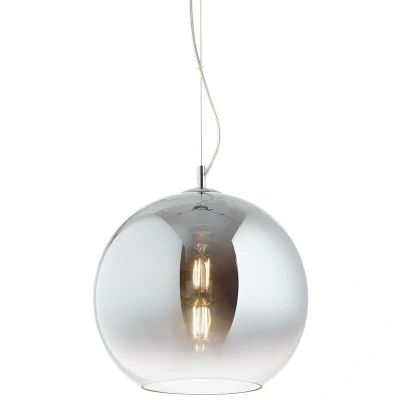 Image of Discovery Fade 1 Light Small Globe Ceiling Pendant Chrome, E27
