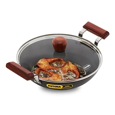 Image of Hawkins Futura Hard Anodised Aluminium Deep Fry Pan, 2.5 litres, Black (AFFK25G)