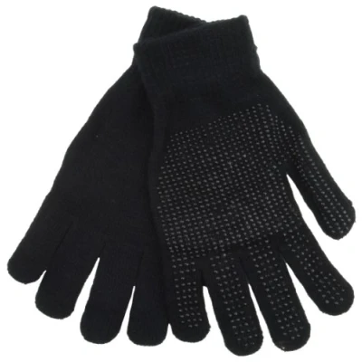 Image of Black Warm Magic Gloves with Palm Grip by RJM GL313