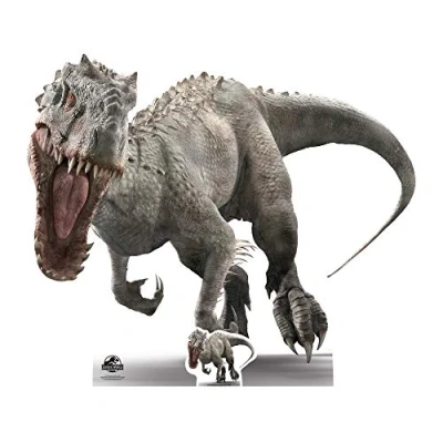 Image of Star Cutouts Ltd SC1295 Official Indominus (Face on Roar) Jurassic World Dinosaur Cardboard Cutout Perfect for Parties, Events, Collectors and Gifts 118cm Tall, Solid, Multicolour, Regular