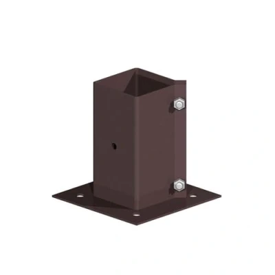 Image of Fencemate Swift Clamp Bolt Down Post Support 150mm x Epoxy Brown