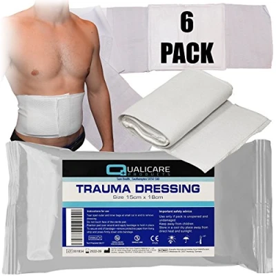 Image of Qualicare Fast Action Emergency FFD Haemostatic Trauma Dressings 15cm x 18cm x6