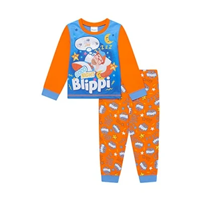 Image of Blippi Boys Pyjamas PJs Set Ages 18 Months to 7 Years (5 6 Years) Orange