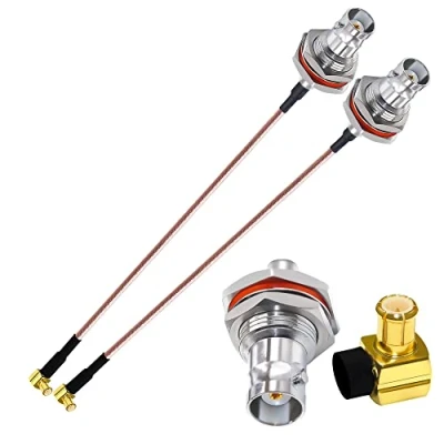 Image of TUOLNK BNC to MCX Coaxial Cable Female Male Right Angle Antenna Extension 6inch(15cm) RG316 Coax for Wireless LAN Devices Pigtail 2 Pack