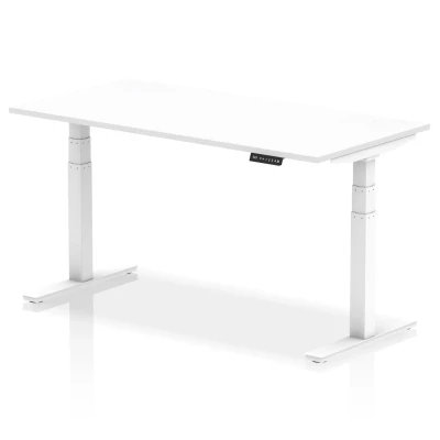 Image of Air 1600/800 White Height Adjustable Desk With Legs HA01031