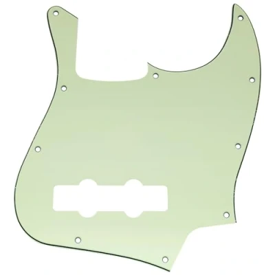 Image of Musiclily 10 Hole J Bass Pickguard for Fender American/Mexican Made Standard Jazz Bass, 3Ply Mint