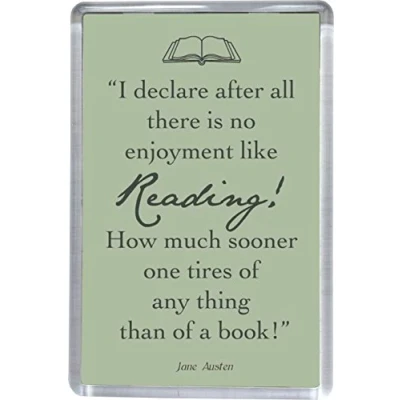Image of Super Universe Jane Austen Reading Quote Fridge Magnet 5 x 7.5 cm