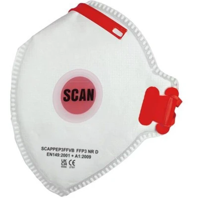 Image of Scan Fold Flat Disposable Valved Mask FFP3 Protection Pack of 10