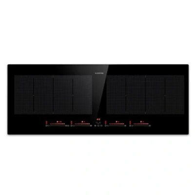 Image of Klarstein Ceramic Hob Cooktops, 4 Zone Electric Cooker Hob, Energy Efficient Induction Cooktop w/Combinable Zones, 7200W Table Top Touch Control, Slide Design, Hobs