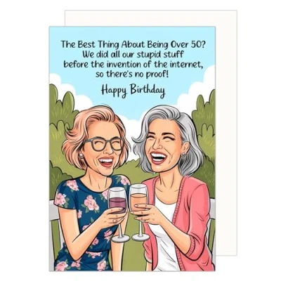 Image of Edition Seidel Premium Happy Birthday Card with Envelope, Greeting Saying Wife Girlfriend Funny (G3677 SW024)