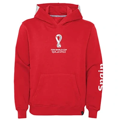 Image of Official FIFA World Cup 2022 Girls Hoodie, Girls, Portugal, Team Colours, Age 10 12 Red