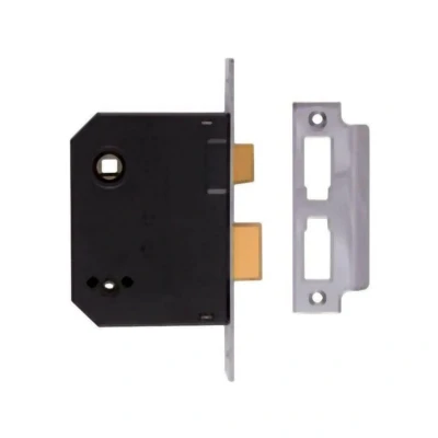 Image of Union Locks 2294 Mortice Bathroom Lock 63mm Chrome Finish (Visi Pack)