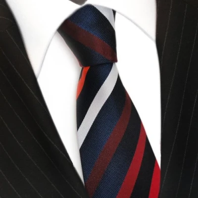 Image of TigerTie Designer silk tie in stripes Red One size