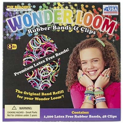 Image of Beadery Wonder Loom Rubber Bands and Clips Refill Set, Multicolored, by The Yard