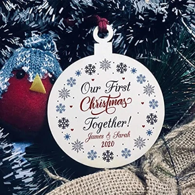 Image of Our First Christmas Together PERSONALISED Tree Decoration Boyfriend Girlfriend Gift