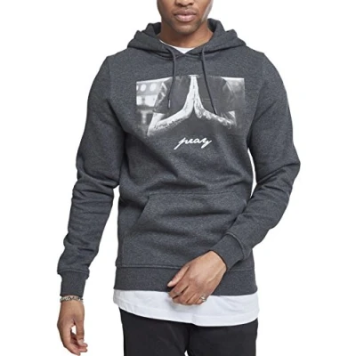 Image of Mister Tee PRAY Hoodie, Men&#039;s, Size: XL, Charcoal