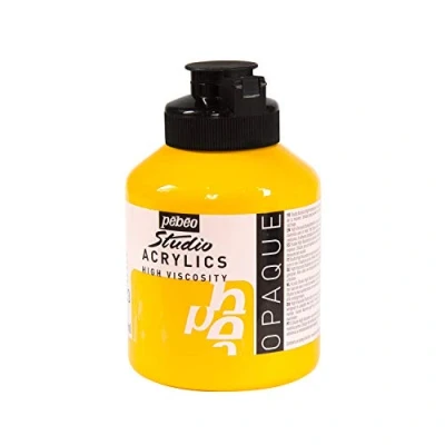 Image of Pébéo 171023 Studio Acrylics Fine Acrylic Paint Yellow Medium Cadmium Hue, 500 ml