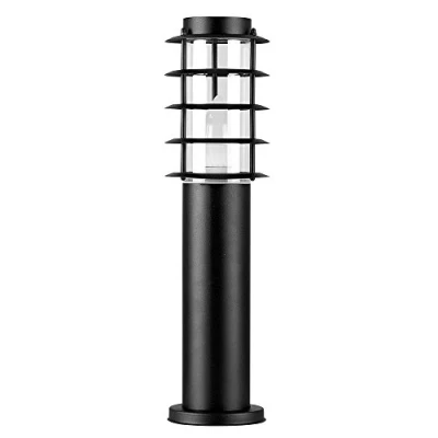 Image of MiniSun Modern IP44 Rated Outdoor Black Stainless Steel Bollard Lantern Light Post Complete with a 4w LED Candle Bulb [3000K Warm White]