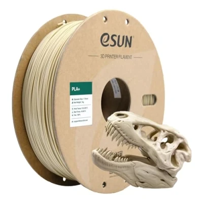 Image of eSUN PLA+ Filament 1.75mm, Enhanced Toughness 3D Printer PLA Plus, Dimensional Accuracy +/ 0.03mm, 1KG Spool (2.2 LBS) Printing for Printers, Bone White