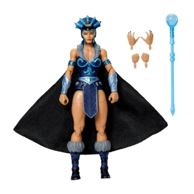 Image of Masters of the Universe Masterverse 7 Inch Action Figure, New Eternia Evil Lyn, MOTU Toy Villain Sorceress, 30 Articulations, Staff with Orb, JBP77